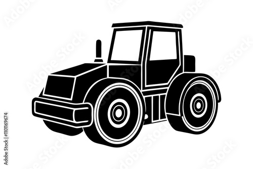 Road construction Road Roller silhouette vector illustration