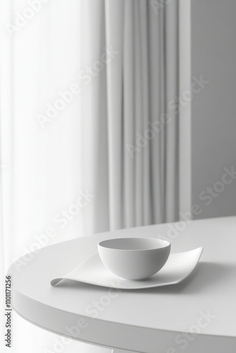 white table on white background. stand to place products