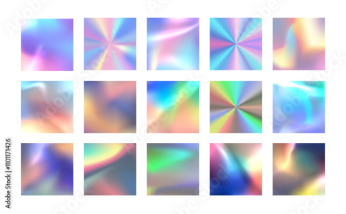 Set of holographic stickers.