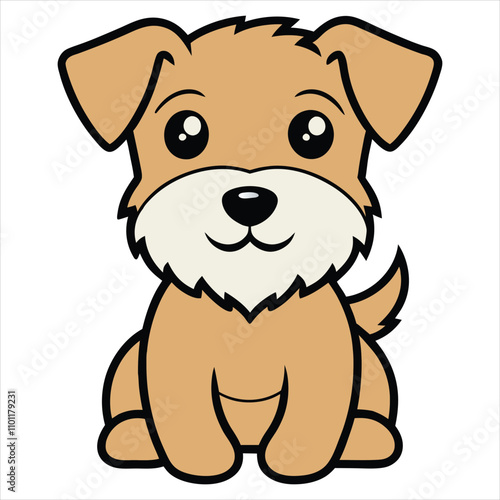 Adorable Baby Imaal Terrier Sitting Vector Illustration