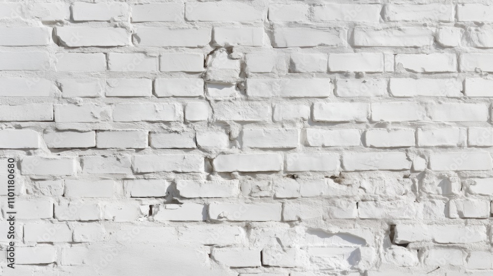 Fototapeta premium White brick wall background with copy space for design