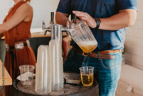 Beer Keg Pouring Beer at a wedding photo