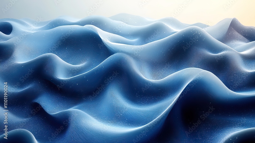 Obraz premium blue smooth wavy background rendering
