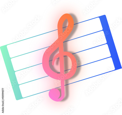 Musical Notes Gradient Neon