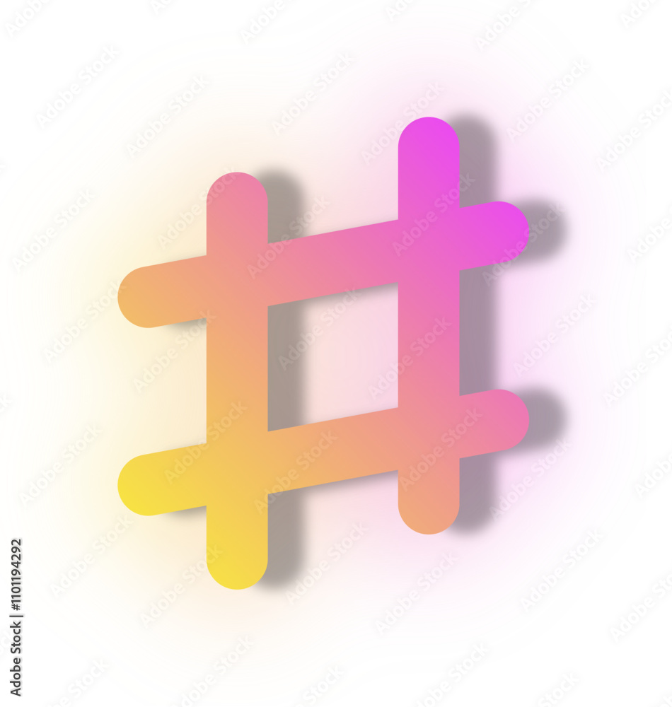 Obraz premium Musical Notes Gradient Neon