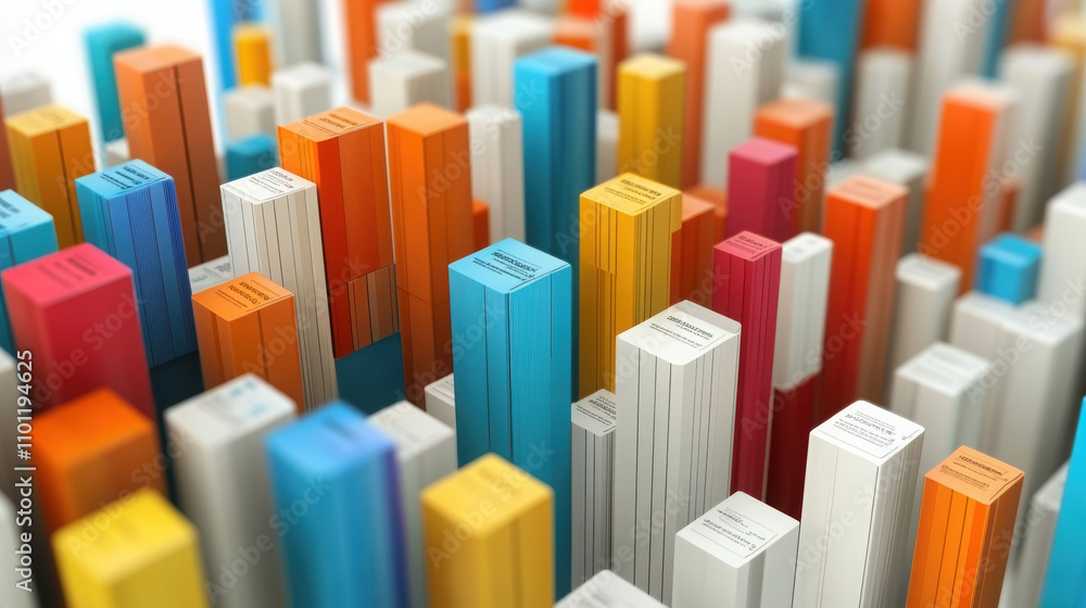 Colorful bar chart representing data analysis and statistics Colorful bar chart representing data analysis and statistics