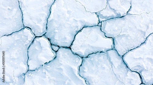 Cracked Ice Texture, Winter Frozen Surface