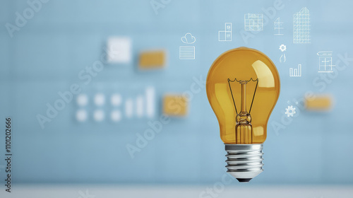 glowing light bulb symbolizes innovation and progress in design