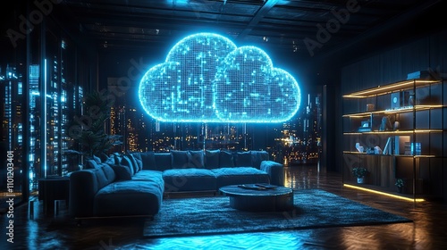 cloud computing and office rendering photo