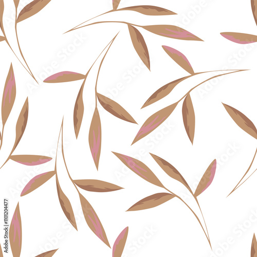 enchanted leave watercolor seamless pattern for background