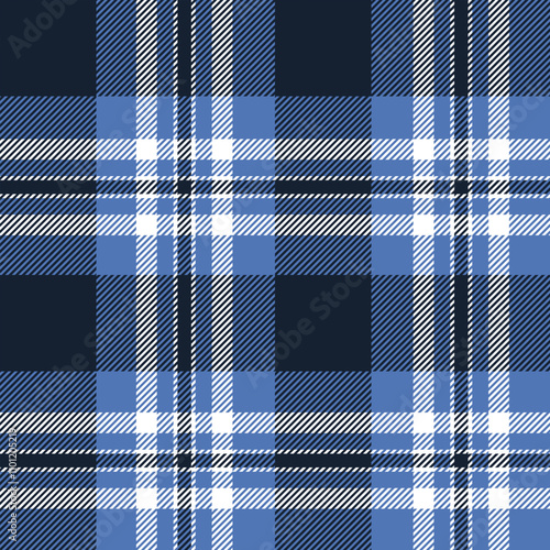 plaid tartan seamless repeat pattern. This is a blue, navy blue white checkered plaid vector illustration. Design for decorative,wallpaper,shirts,clothing,tablecloths,wrapping,textile,fabric,texture