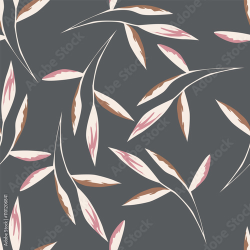 enchanted leave watercolor seamless pattern for background