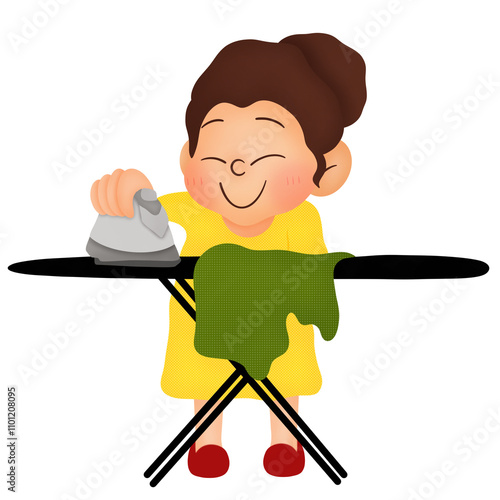 Woman ironing clothes 