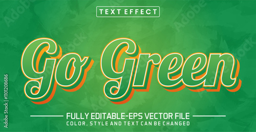 Go green font Text effect editable