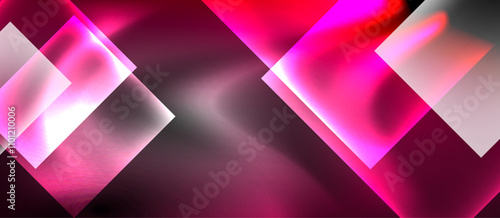 Dark neon colors with glass square shapes