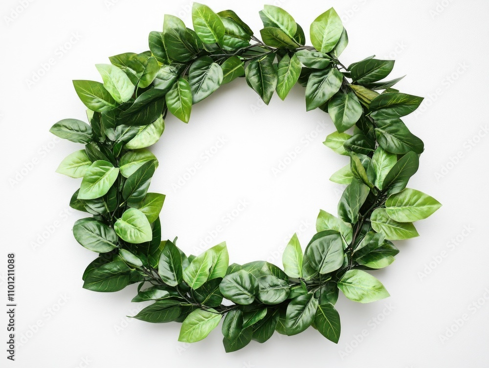Fototapeta premium Green leaf wreath