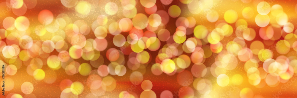 Fototapeta premium Bright fall seamless patern with glowing overlay effect bokeh and noise texture. Soft seasonal orange and red bg with blurred gradient festive background