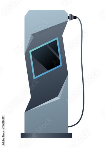Car charger icon. Electromobile charging station, alternative fuel. Ev electric, clean energy of the future. Vector illustration in flat style, modern design