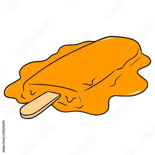 melting popsicle illustration hand drawn isolated vector