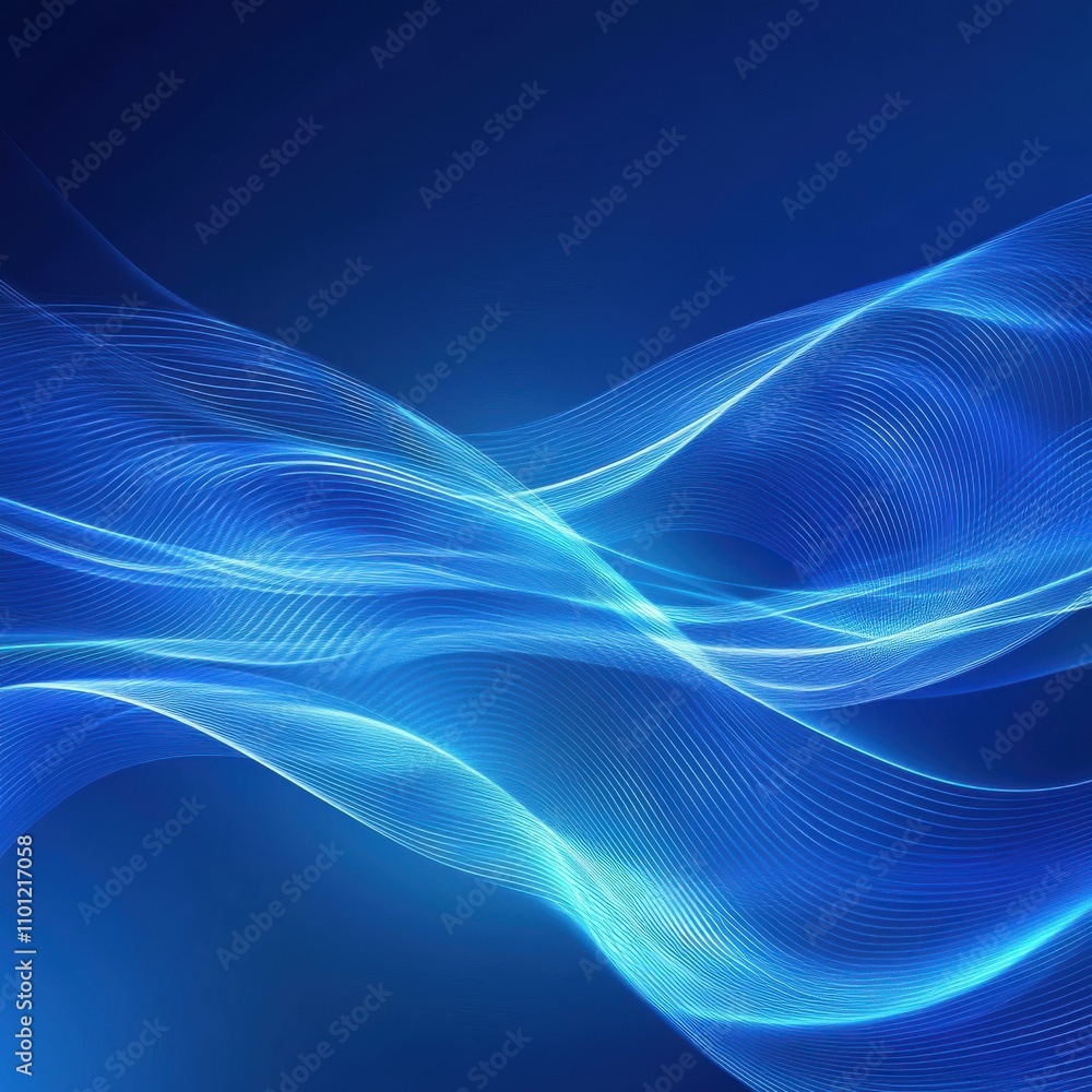 Fototapeta premium Abstract blue wave background with smooth flowing lines and vibrant tones, evoking a sense of tranquility and fluidity.