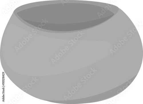 Monk's alms bowl on white background. Vector illustration.