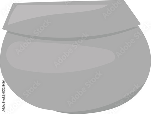 Monk's alms bowl on white background. Vector illustration.