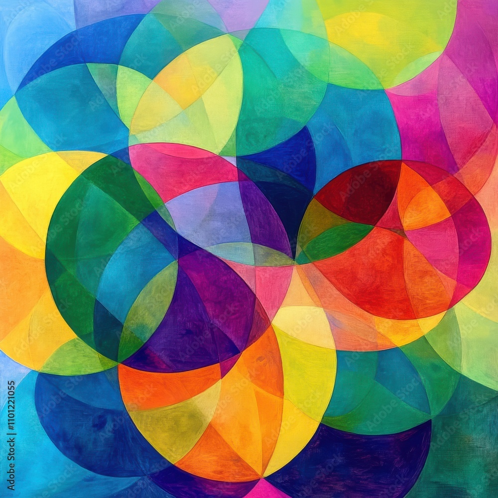 Obraz premium Colorful abstract circles in vibrant hues create a dynamic and energetic visual experience.