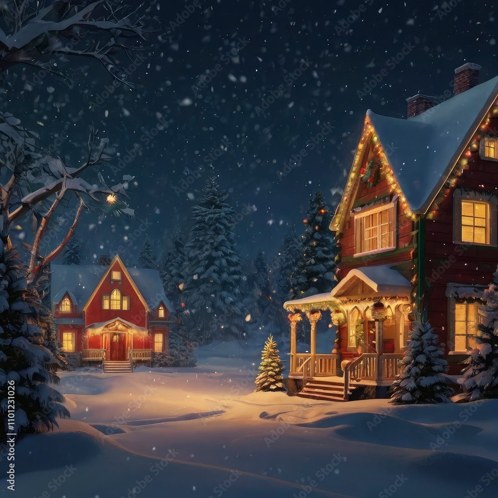 Fototapeta premium Christmas night in the city