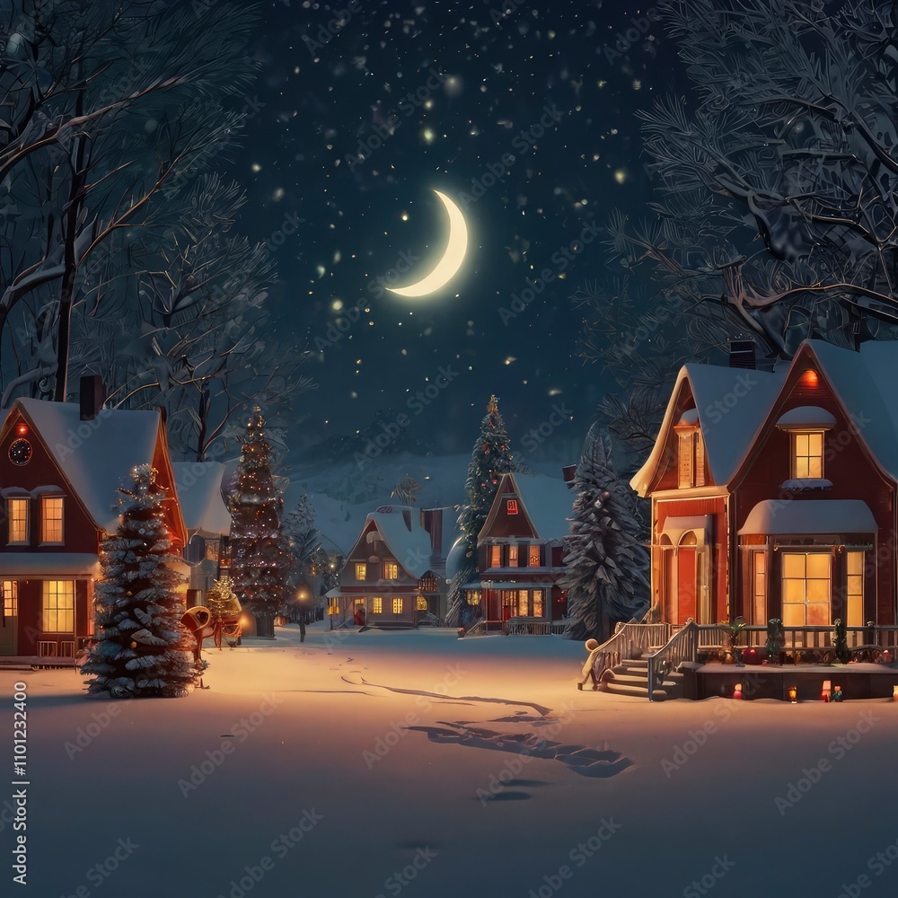 Fototapeta premium Christmas night in the city