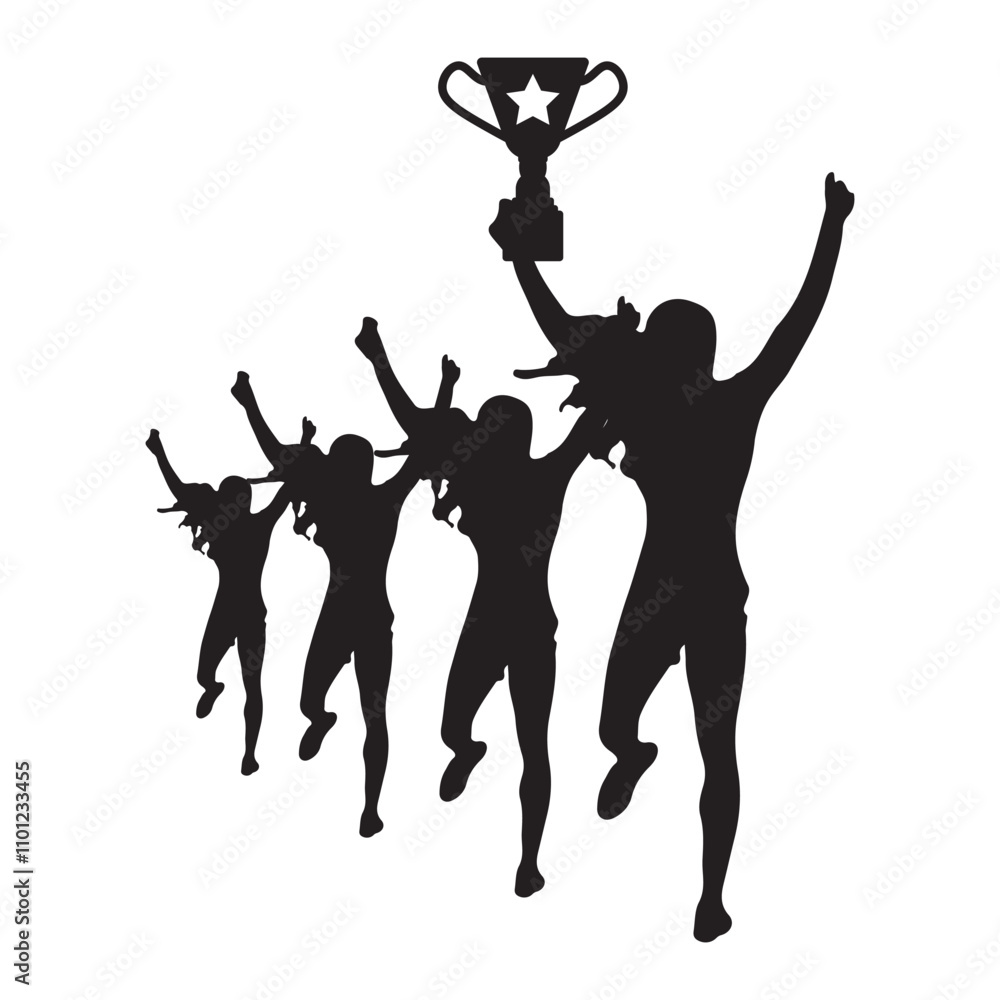 Fototapeta premium Champion Celebrating Silhouette