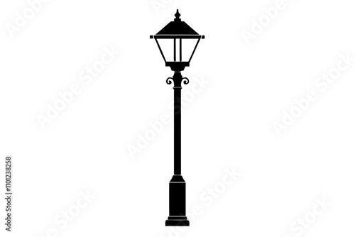 street lamp isolated on white 