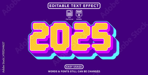 2025 editable font graphic effect style