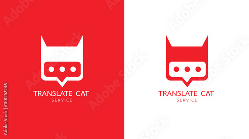 translate cat service logo vectors