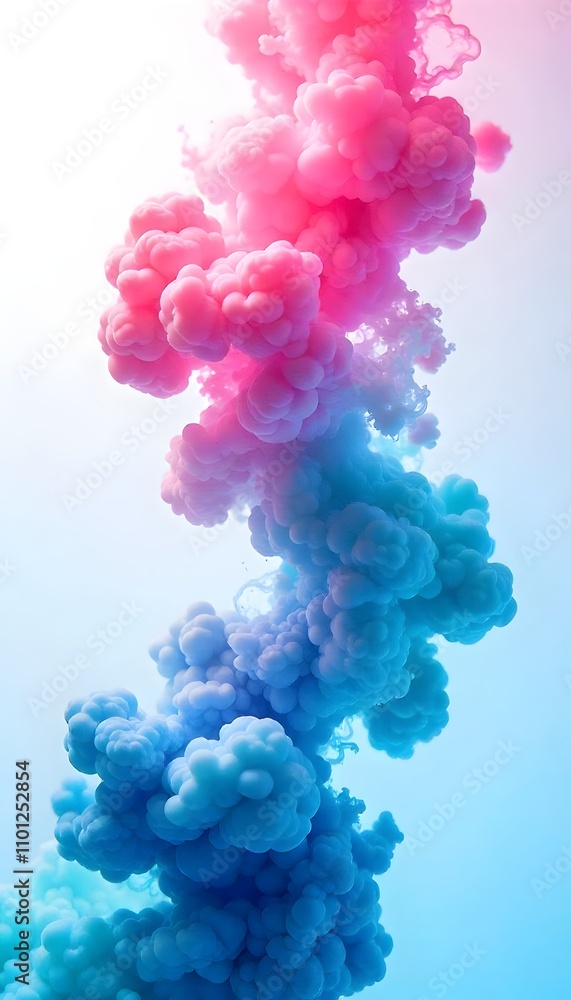 Fototapeta premium Mesmerizing Abstract Art: Colorful Ink Flowing in Water with Soft Gradients