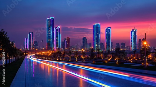 neon line project saudi arabi photo