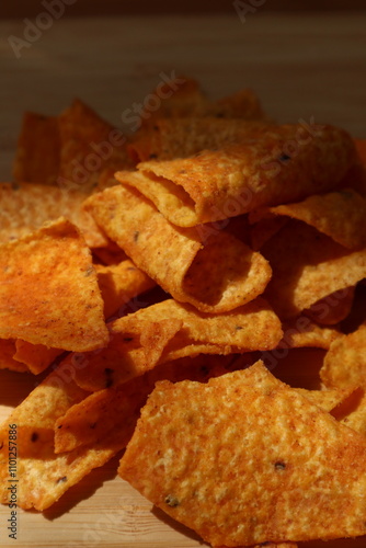 Obraz na płótnie Close-up of Dalado seasoned tortilla chips w salonie