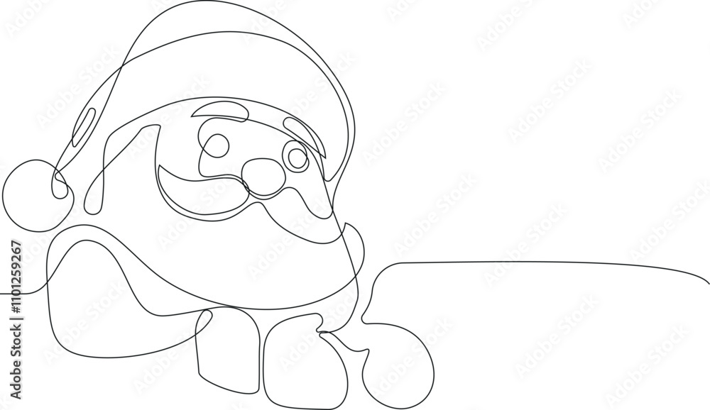 Obraz premium Vector doodle illustration, hand drawn in cartoon style. Black and white linear drawing of Santa Claus on the roof in a chimney. Vector illustration