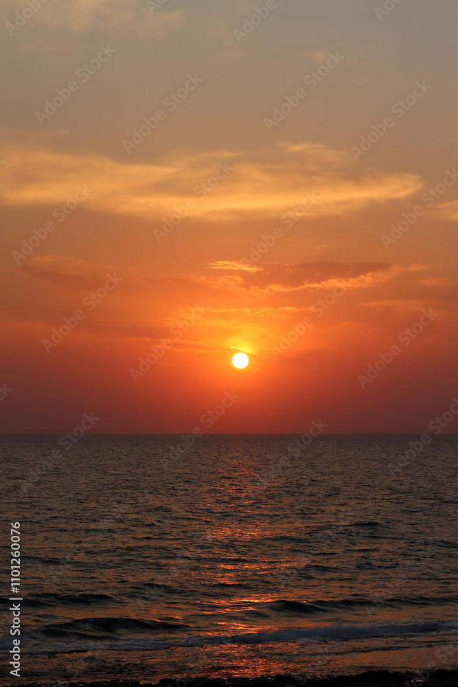 Fototapeta premium Sunset over the sea. Antalya Turkey