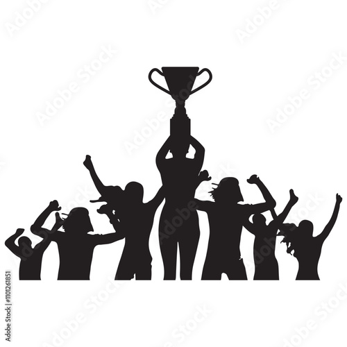 Champion Celebrating Silhouette