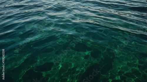 Abstract summer background of dark green water