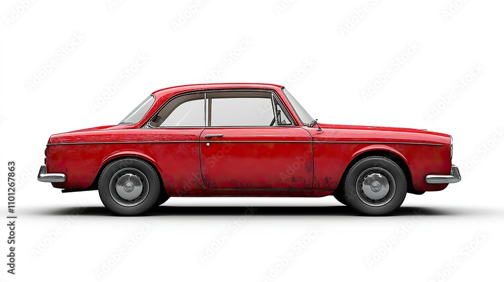 Fototapeta premium red car door isolated on white background with clip pat