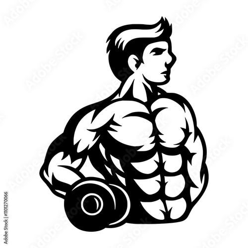 Fitness gym logo template body builder