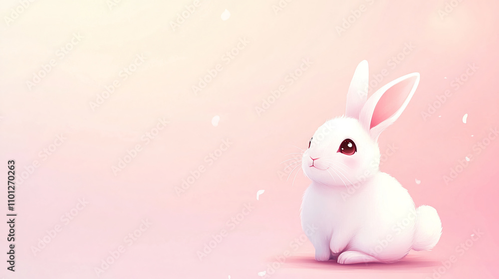 Fototapeta premium cute fluffy rabbit bunny animal background