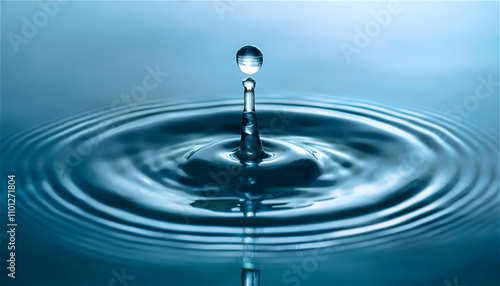 A close-up shot of water splashing on the calm surface