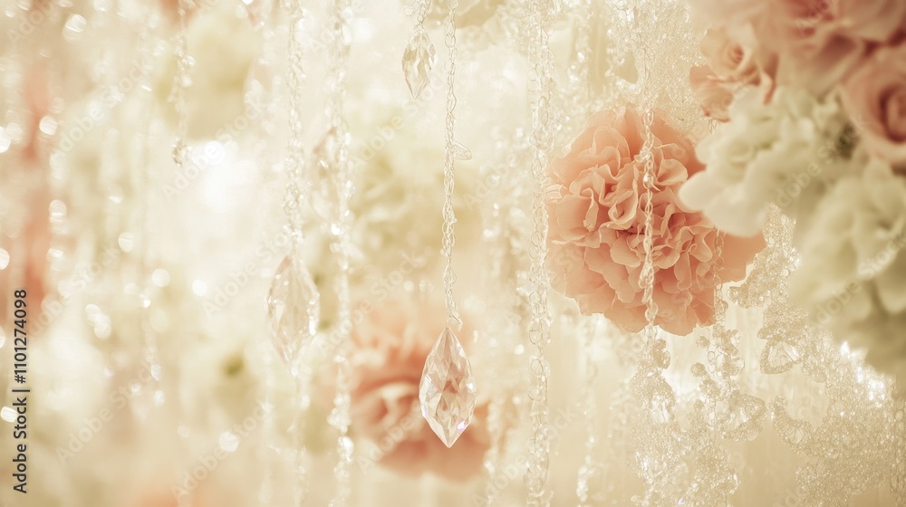 Fototapeta premium Delicate Floral Softness with Raindrops