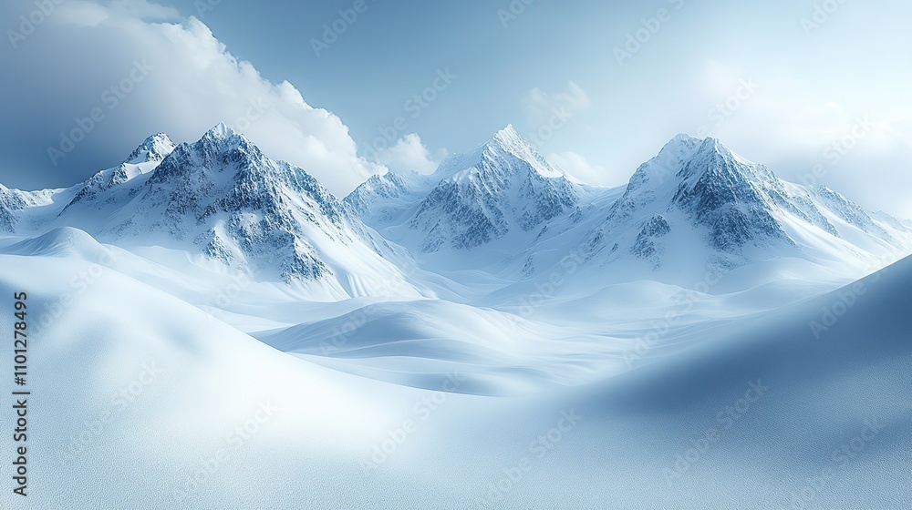 Obraz premium snow mountains landform background rendering