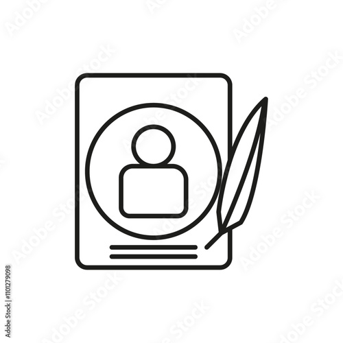 Biography icon Simple thin line flat symbol