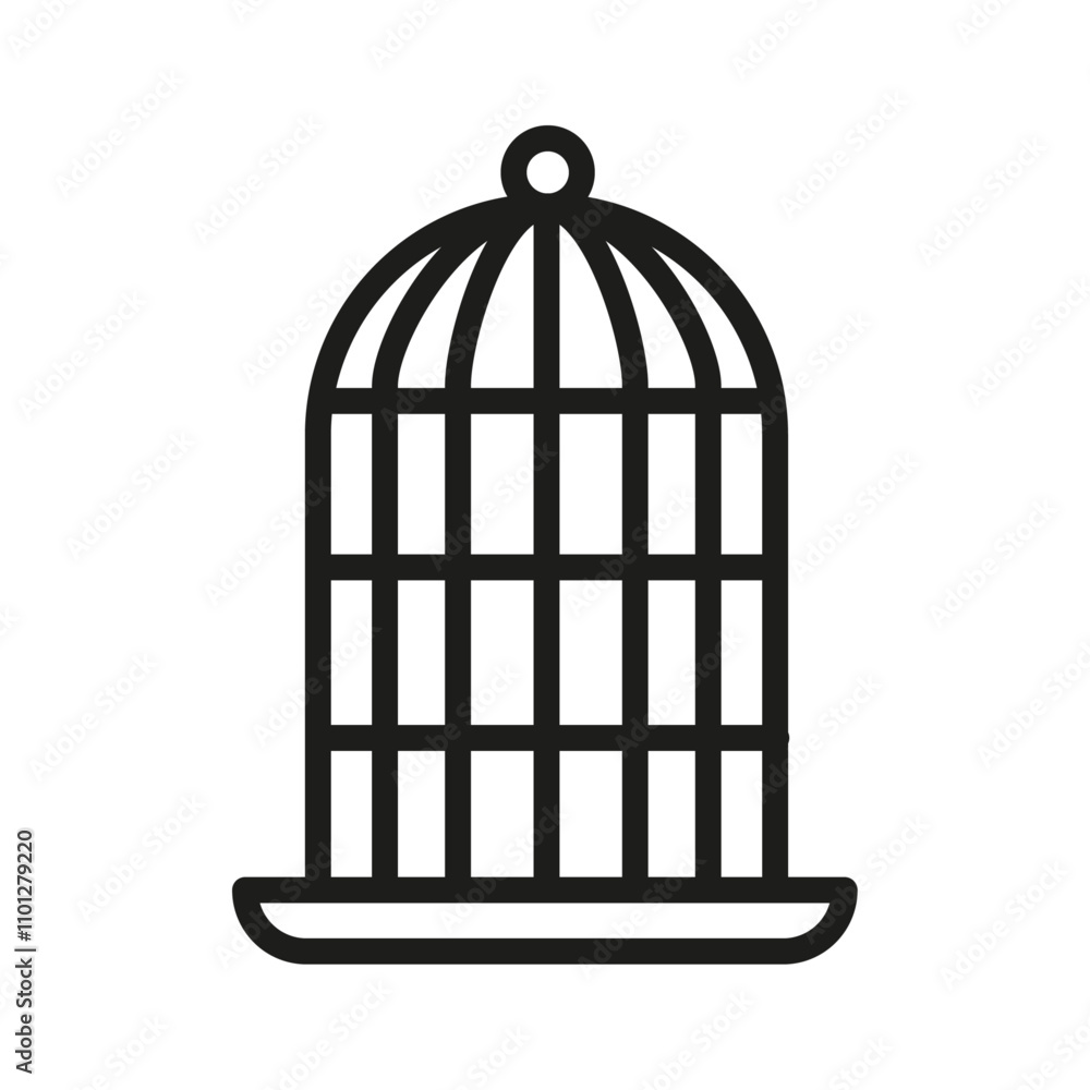 custom made wallpaper toronto digitalBird cage icon Simple thin line flat symbol