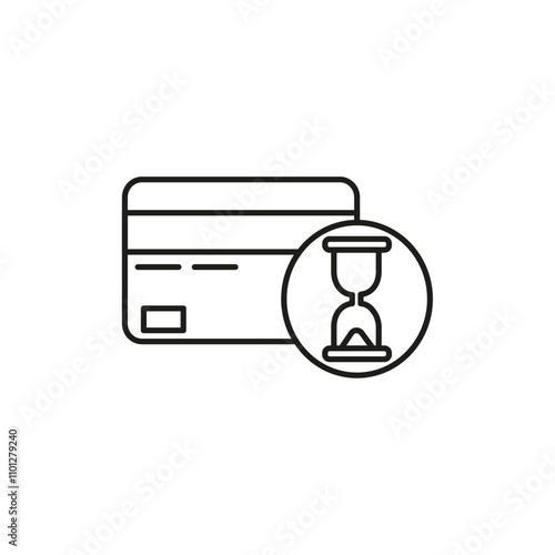 BNPL icon Simple thin line flat symbol