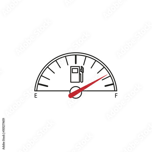 Car fuel indicator icon Simple thin line flat symbol